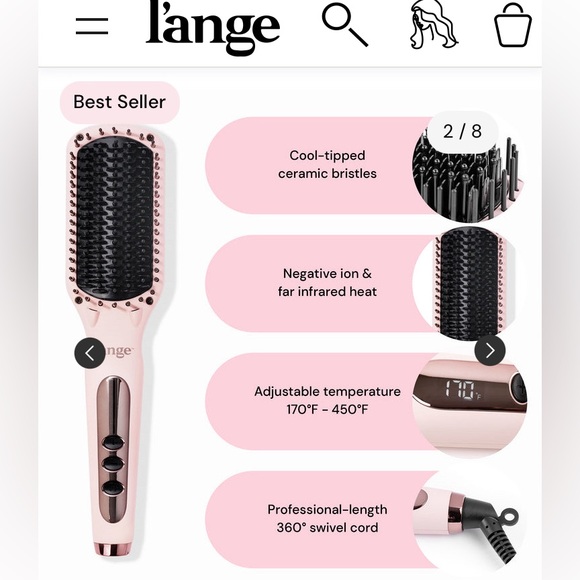 Le Vite Lange Ceramic Hair Straightener Brush used once - Picture 1 of 4